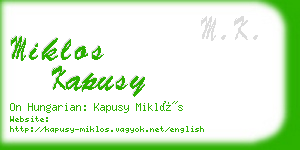 miklos kapusy business card